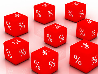 Image showing 3d a cube with percent sign