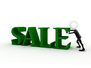 Image showing big green 3d letters forming the word SALE - 3d rendering illust