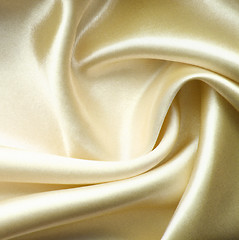 Image showing Smooth elegant blue silk as background