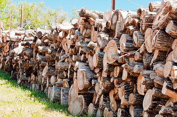 Image showing Stack of firewood