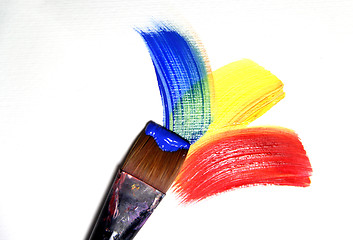 Image showing Vivid strokes and paintbrushes 