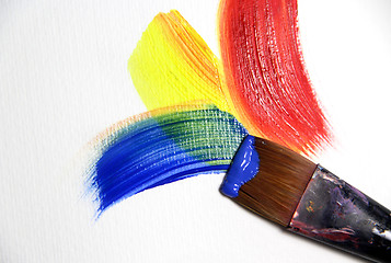 Image showing Vivid strokes and paintbrushes 