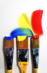 Image showing Vivid strokes and paintbrushes 