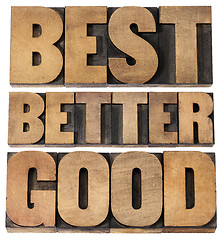 Image showing good, better, best typography