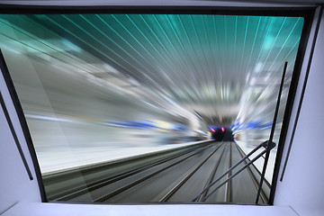 Image showing view from cabin of train