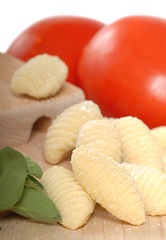 Image showing Freshly made Gnocchi using a Gnocchi board