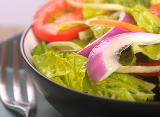 Image showing Closeup of a fresh garden salad