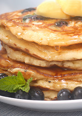 Image showing Delecious blueberry pancakes