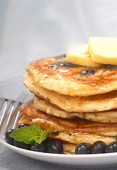 Image showing Delecious blueberry pancakes