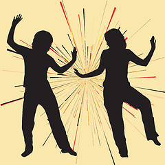 Image showing Dancing silhouettes