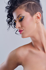 Image showing Beautiful Woman with  Luxury Makeup