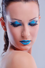 Image showing Beautiful Woman with  Luxury Makeup