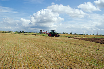 Image showing tractor prepare plow agricultural harvest field 