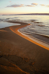 Image showing River beach in the autumn. Nature composition.