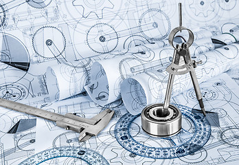 Image showing Technical drawings with the bearing