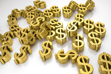 Image showing golden dollar signs