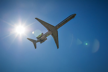 Image showing jet approaching airport