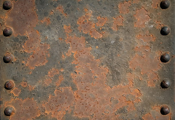 Image showing Rusted bridge close up