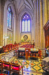 Image showing interior of a national cathedral gothic classic architecture