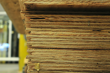Image showing edge of stack of plywood