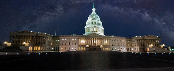 Image showing capitol building with milky way sky