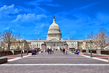 Image showing wahington dc capitol building neoclassic ionic architecture