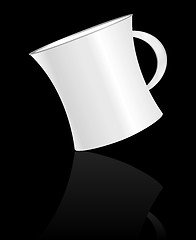 Image showing white coffee cup on black background