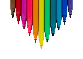 Image showing color range felt-tip felt tip pens caps isolated 