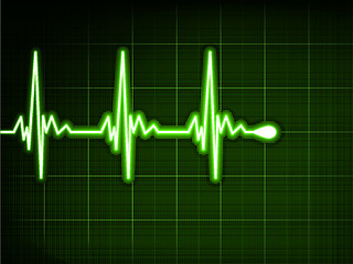 Image showing Green heart beat. Ekg graph. EPS 8