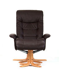 Image showing Black leather recliner
