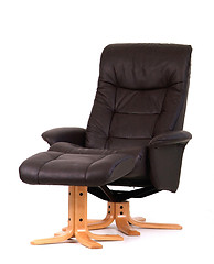 Image showing Black recliner with footstool