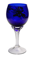 Image showing Blue wineglass