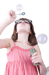 Image showing blowing soap bubbles