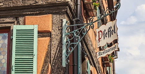 Image showing Restaurant Sign in Colmar