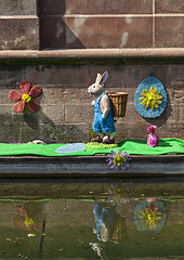 Image showing Easter Decoration on a Canal in Colmar