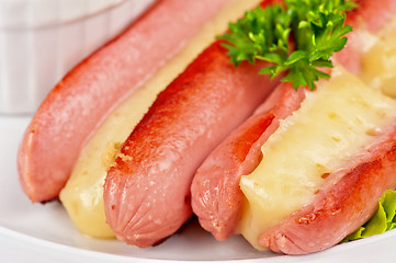 Image showing sausages with cheese