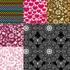 Image showing Collection seamless colorful patterns