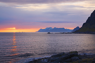 Image showing Midnight sun in Norway