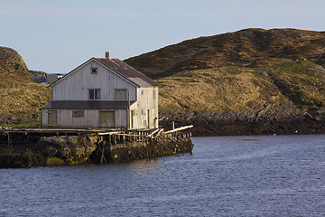 Image showing Old abandoned house by sea