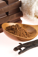 Image showing spa chocolate aromatherapy items