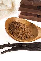 Image showing spa chocolate aromatherapy items