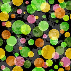 Image showing Seamless grunge pattern with colorful balls