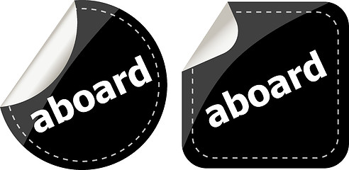 Image showing aboard word black stickers set icon button