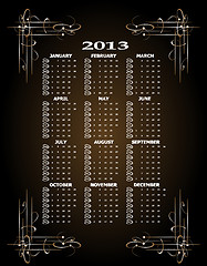 Image showing Vintage 2013 calendar