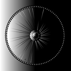 Image showing Bike wheel on abstract background