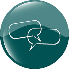 Image showing Green glossy empty speech bubble web button icon