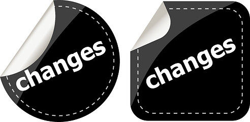 Image showing changes black stickers set, icon button
