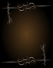 Image showing Vintage seamless wallpaper with a gold ribbon