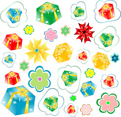 Image showing seamless background of gift boxes with different pattern