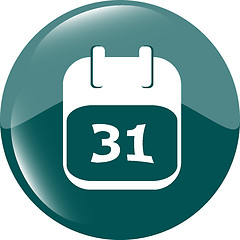 Image showing calendar apps icon glossy button. day 31